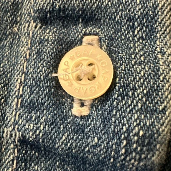 Vintage Gap Shirt Mens Large Blue Denim Button‎ Down Grunge Casual 90s Y2K - Picture 6 of 14